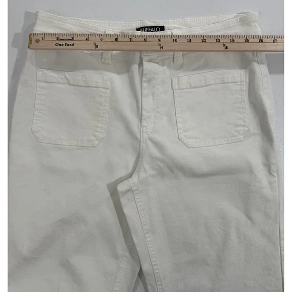 Buffalo David Bitton Brigitte High-Rise Crop Pants Soft Stretch White 12/32 W422 - Picture 8 of 11